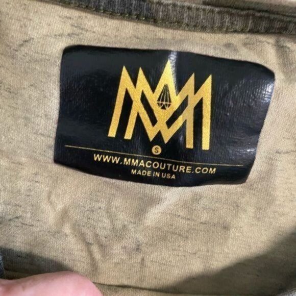 MMA COUTURE U.Kraft Signature Fighter Muscle tee Camo Neon Yellow Size S EUC - Picture 6 of 8